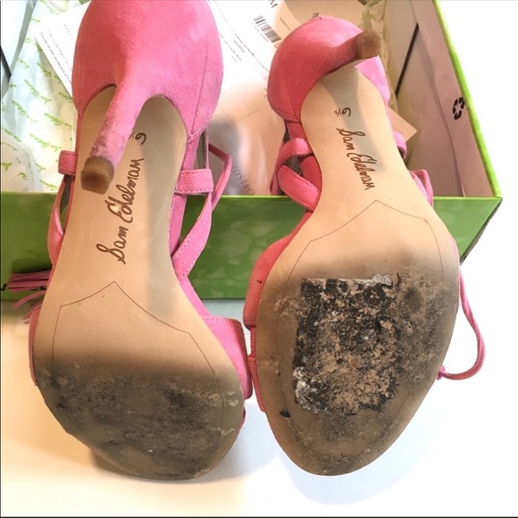 Sam Edelman Pink Suede Heels, 6.5 - Picture 3 of 4
